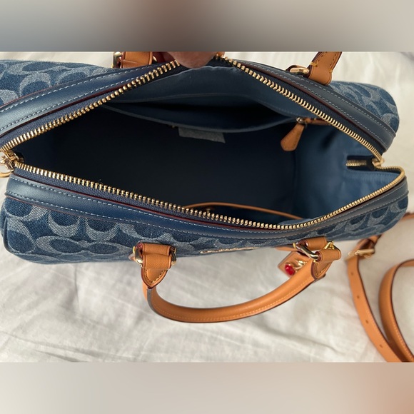 Never used authentic denim large Rowan satchel bag. - Picture 9 of 10